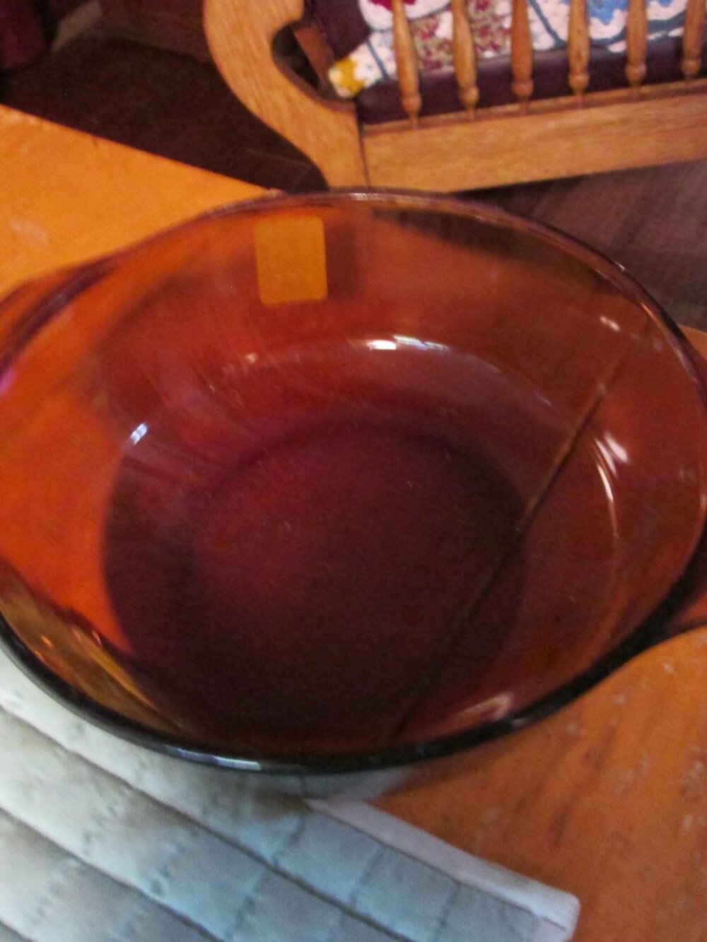 Fireking 2 qt amber casserole dish